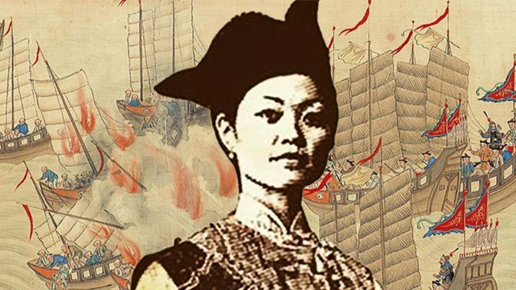 Ilustración de Ching Shih, la pirata secuestrada en el XIX