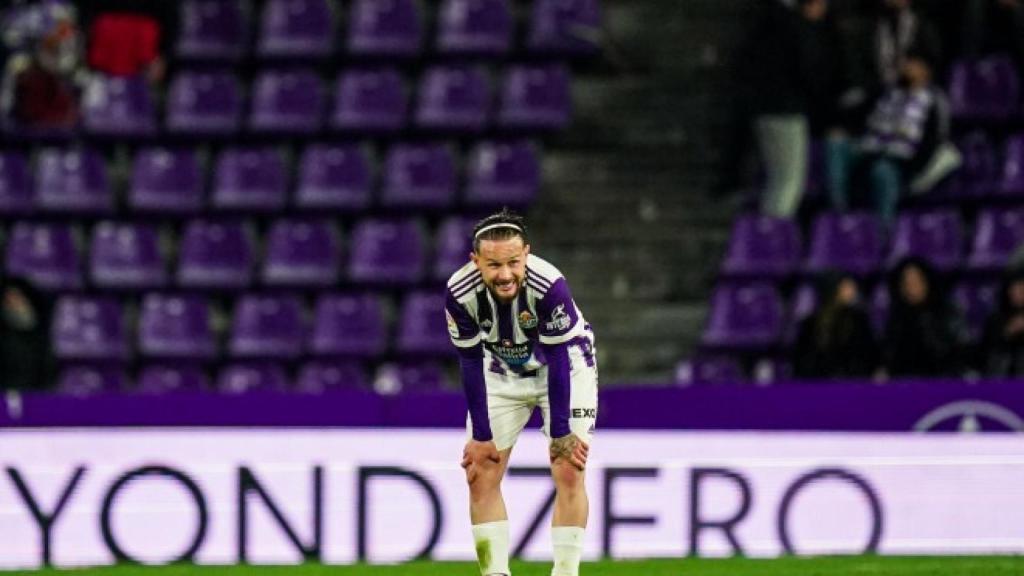 Iván Sánchez en el partido contra la Real Sociedad B