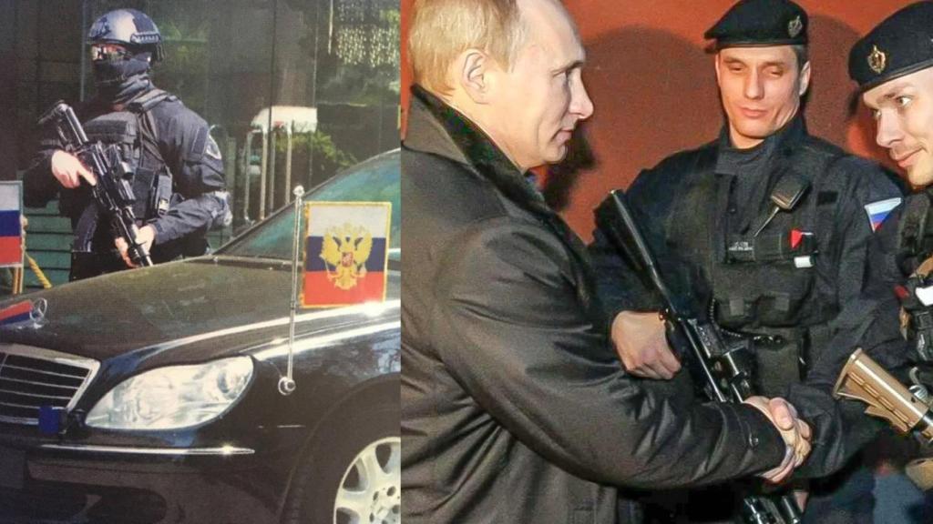 04.Denis Bikkininin, en el centro, fue miembro del SBP y era uno de los hombres a los que Putin confiaba su vida antes de acabar en prisión
