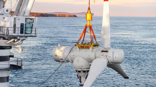 Una de las turbinas mareomotrices de Proteus Marine Renewables