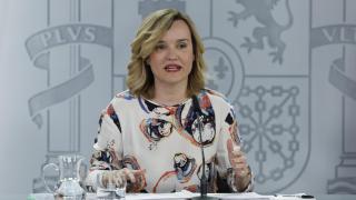 a ministra de Educación y portavoz del Gobierno, Pilar Alegría, este martes en la rueda de prensa posterior al Consejo de Ministros.