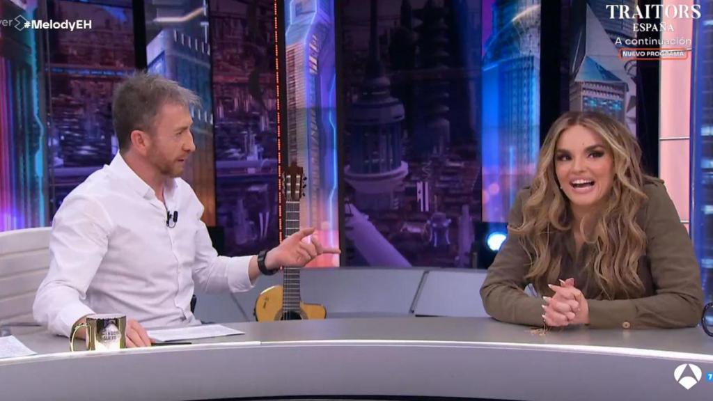 Melody, con Pablo Motos en 'El Hormiguero'.